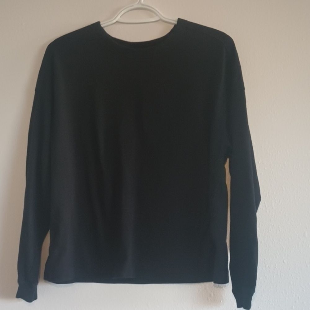 Old Navy The Easy Tee Women's Size Small Black Long Sleeve Shirt Cotton Blend